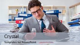  Presentation with stress - Slides having pills to cope with stress background and a  colored foreground