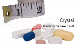  Presentation with tape measure - Audience pleasing slides consisting of pills with a tape measure backdrop and a  colored foreground