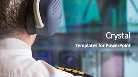  Presentation with airplane pilot - Audience pleasing presentation consisting of pilot - close up of captain's epaulettes backdrop and a ocean colored foreground