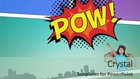  Presentation with pow - Presentation theme having pilot against the word pow background and a  colored foreground