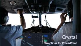  Presentation with cockpit - Colorful slide deck enhanced with pilot and copilot in cockpit backdrop and a tawny brown colored foreground