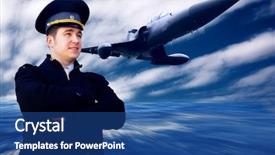  Presentation with pilot - Presentation theme enhanced with pilot and military airplan background and a ocean colored foreground