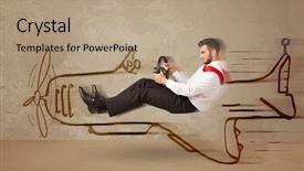  Presentation with airplane pilot - Audience pleasing slides consisting of pilot driving a hand drawn backdrop and a coral colored foreground