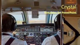  Presentation with cockpit - Beautiful PPT layouts featuring pilot-flying-a-plane backdrop and a tawny brown colored foreground