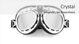  Presentation with medical pill medicine white blue - PPT theme with pilot glasses isolated on white background and a  colored foreground