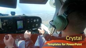  Presentation with teach - Theme consisting of pilot-instructor-teach-student-flight background and a tawny brown colored foreground
