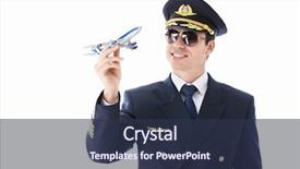  Presentation with airplane pilot - Theme featuring pilot model airplane background and a tawny brown colored foreground
