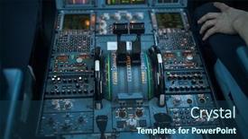  Presentation with airplane pilot - Audience pleasing theme consisting of pilot-s-hand-accelerating backdrop and a ocean colored foreground