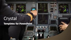  Presentation with airplane pilot - Cool new PPT layouts with pilot-s-hand-accelerating backdrop and a dark gray colored foreground