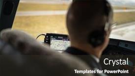  Presentation with cockpit - Audience pleasing slides consisting of pilot-s-hand-accelerating backdrop and a tawny brown colored foreground