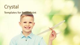  Presentation with renewable energy green future - Theme featuring pilot school - dreams future hobby ecology background and a cream colored foreground