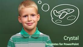  Presentation with blackboard - Theme with pilot school - portrait of smart lad background and a tawny brown colored foreground