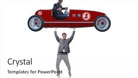  Presentation with sports car - Amazing slides having pilot training - businessman lifting sports car backdrop and a  colored foreground