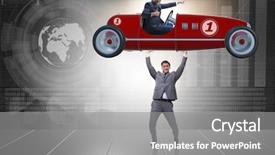  Presentation with sports car - Colorful slide set enhanced with pilot training - businessman lifting sports car backdrop and a  colored foreground