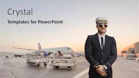  Presentation with pilot - Presentation enhanced with pilot-with-a-sunglasses-posing background and a light gray colored foreground