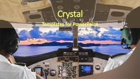  Presentation with cockpit - PPT theme with pilots in the plane cockpit background and a tawny brown colored foreground
