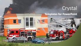  Presentation with fire department - Beautiful presentation theme featuring pilsen-czech-republic-june-12 backdrop and a gray colored foreground