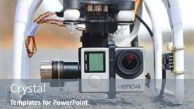  Presentation with camera drone - Colorful presentation design enhanced with pilsen-czech-republic-march-17 backdrop and a gray colored foreground