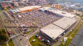  Presentation with supermarkets - Slide deck with pilsen-czech-republic-november-24 background and a coral colored foreground