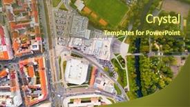  Presentation with nature river - Presentation theme consisting of pilsen with river and park background and a tawny brown colored foreground