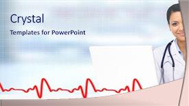  Presentation with asian doctor - Beautiful presentation featuring asian doctor woman with pills backdrop and a sky blue colored foreground