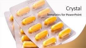  Presentation with medicament - PPT theme featuring medicament caplet blister isolated background and a white colored foreground