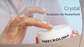  Presentation with immune - Presentation design consisting of pimecrolimus-an-immunosuppressant-cream-used background and a sky blue colored foreground