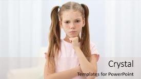  Presentation with immunization - Theme featuring childhood immunization - little girl with red pimples background and a coral colored foreground