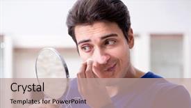  Presentation with skin infection - Presentation theme consisting of pimples on the skin background and a coral colored foreground