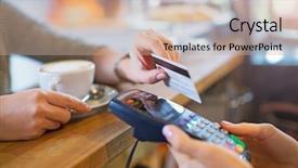  Presentation with credit card - Amazing presentation theme having pin - customer paying through credit card backdrop and a soft green colored foreground