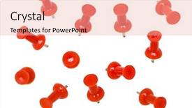  Presentation with red white blue business - Audience pleasing PPT layouts consisting of pin - red pushpins isolated on white backdrop and a lemonade colored foreground
