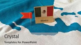  Presentation with mexico flag - Colorful slide set enhanced with pin and flag on mexico backdrop and a light gray colored foreground