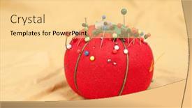  Presentation with needles - Cool new theme with pin-cushion-on-yellow-fabric backdrop and a blonde colored foreground