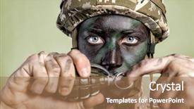  Presentation with close up view of the compass on old paper - PPT theme featuring pin out of fragmentation grenade background and a coral colored foreground