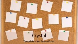  Presentation with corkboard - Slide deck consisting of pin to cork board background and a coral colored foreground