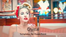  Presentation with cafe - Audience pleasing theme consisting of pin-up girl in retro backdrop and a coral colored foreground