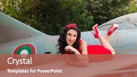  Presentation with sexy - Amazing PPT layouts having pin-up model in flashy backdrop and a red colored foreground