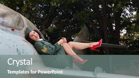  Presentation with timer - PPT layouts having pin-up model in ww2 background and a gray colored foreground