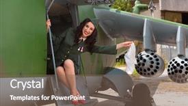  Presentation with timer - Theme featuring pin-up model in ww2 background and a violet colored foreground