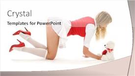  Presentation with teddy bear - Cool new presentation with pin-up picture of sexy blonde playing with teddy bear backdrop and a white colored foreground