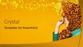  Presentation with elegant flowers - PPT theme enhanced with pin-up-style-sideview-portrait background and a light gray colored foreground