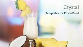  Presentation with cocktail - Slide deck enhanced with pina-colada-drink-in-cocktail background and a sky blue colored foreground