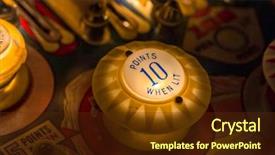  Presentation with machine - Cool new PPT theme with pinball table close up view backdrop and a tawny brown colored foreground