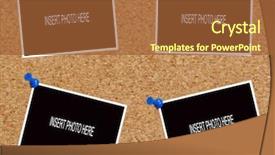  Presentation with pinboard - Slides featuring pinboard - blank photos attached to cork background and a red colored foreground