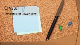  Presentation with pinboard - Presentation consisting of pinboard - blank postit notes on cork background and a coral colored foreground