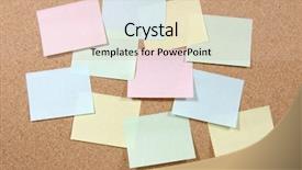  Presentation with pinboard - Audience pleasing slides consisting of pinboard - colorful post-it notes on corkboard backdrop and a soft green colored foreground