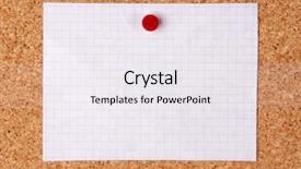  Presentation with pinboard - Beautiful presentation theme featuring pinboard - empty note pinned on corkboard backdrop and a sky blue colored foreground