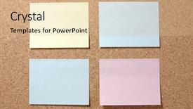  Presentation with pinboard - Colorful slide set enhanced with pinboard - four colorful post-it notes backdrop and a lemonade colored foreground