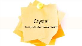  Presentation with drawing pin - Slide set having pinboard - yellow small memo attached background and a blonde colored foreground