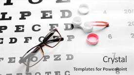 Presentation with glasses blurry eye chart - Colorful slides enhanced with pincer on eye test chart backdrop and a white colored foreground